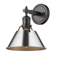 Golden 3306-BA1 BLK-CH - Yep by Golden Lighting Orwell 1-light Vanity in Matte Black and Chrome shade
